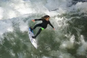 Teen catches a wave